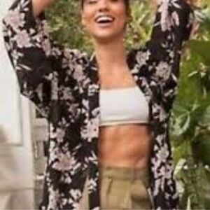 SPIRITURAL GANGSTER OPEN FRONT FLORAL DUSTER ONE SIZE